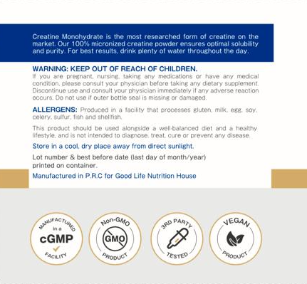 OTC Therapeutix Creatine Monohydrate (Minimum 99.9% Purity) 500g - Image 2