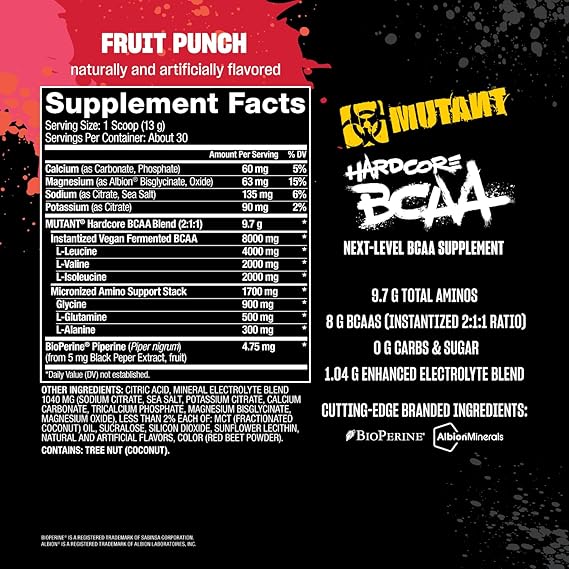 Mutant Hardcore BCAA 390grams (30 servings) - Image 2