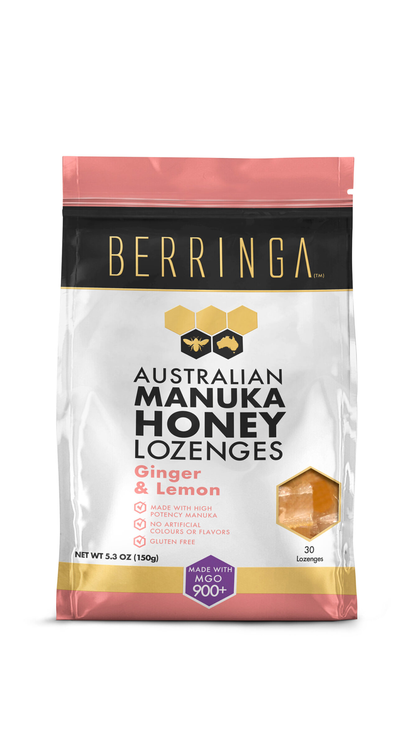 Berringa Manuka Honey Lozenges-Ginger & Lemon